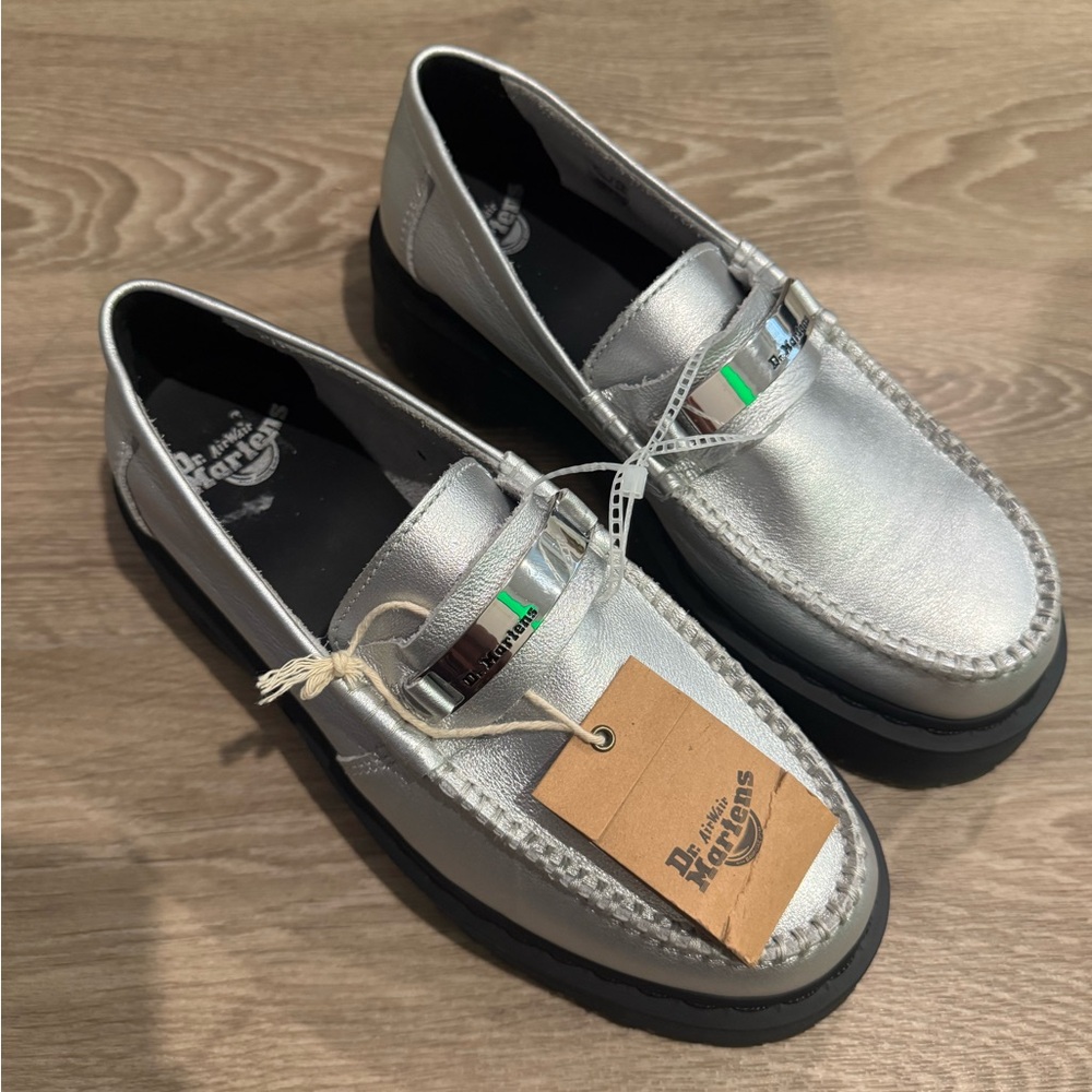 Dr. Martens Silver Loafers (Unisex)